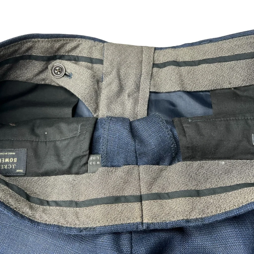 J. CREW BOWERY Classic Fit Navy Blue Wool Men's Dress Pants Trousers 33 …